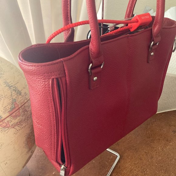 Leather Concealed Carry Open Tote - Picture 9 of 13